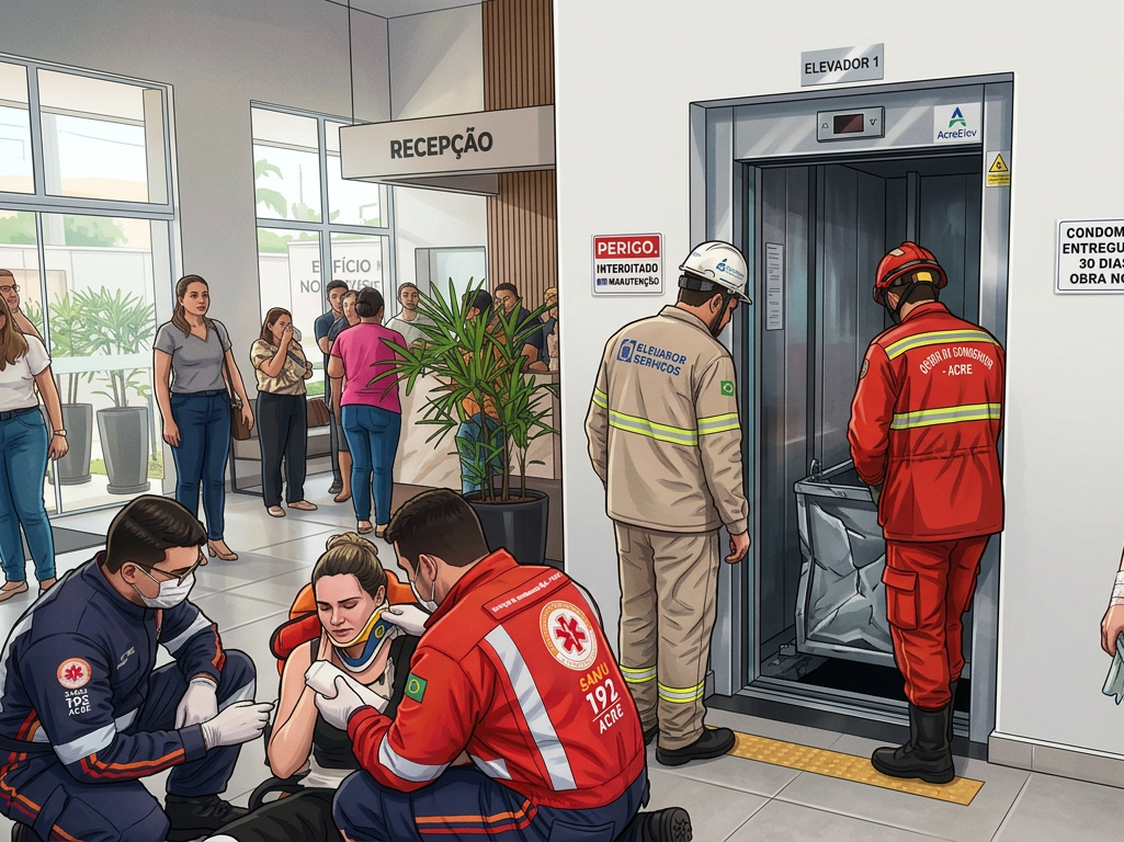 Construtora é condenada a indenizar diarista após queda de elevador em condomínio de Rio Branco