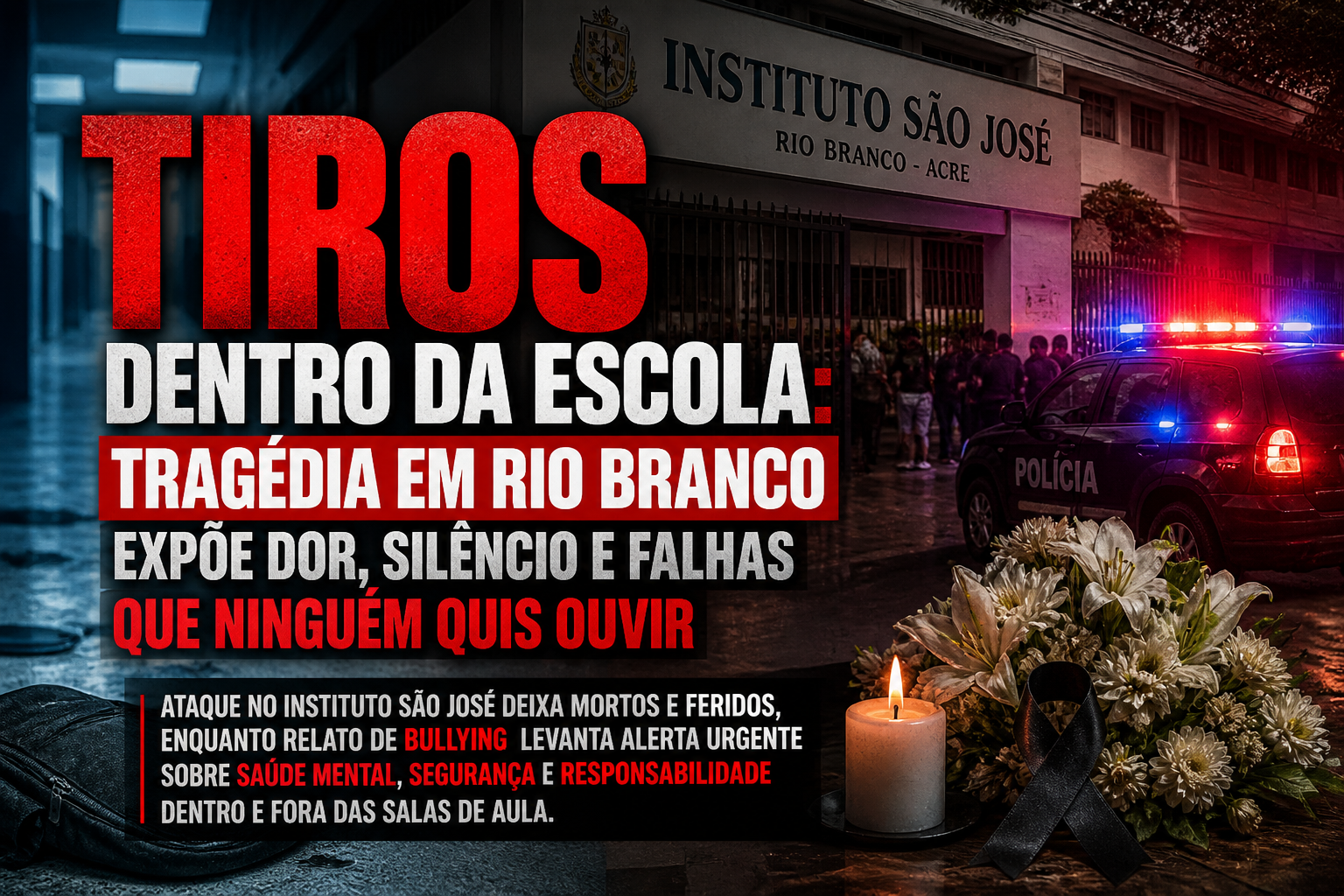 Tiros dentro da escola: tragédia em Rio Branco expõe dor, silêncio e falhas que ninguém quis ouvir